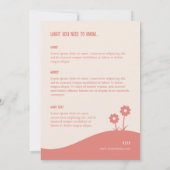 温かみのあるピンクの鳥の歌の招待状 招待状 (裏面)