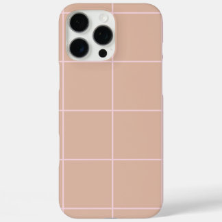 温かみのあるベージュの格子柄のミニマルなチェックデザイン iPhone 16 PRO MAXケース