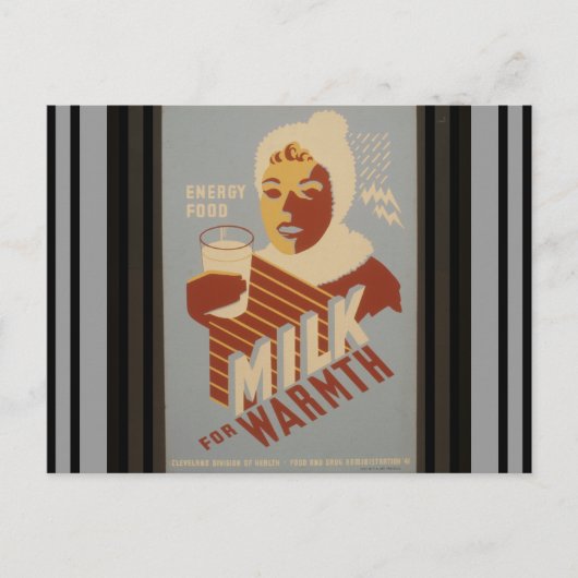 温かみのあるミルク ポストカード (正面)