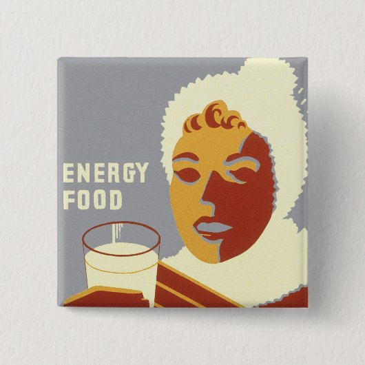 温かみのあるミルク 缶バッジ (正面)