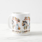 温かみのある水彩画のシニアカップルシーン コーヒーマグカップ (正面左)