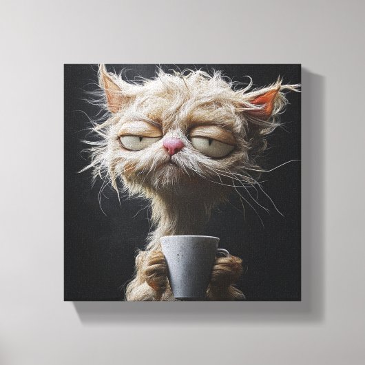 温かみのある猫が登場リラックスする猫芸術 キャンバスプリント (正面)