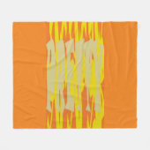 温かわいらし色淡い色の白熱［赤熱］光を放つレモン フリースブランケット (正面(横))