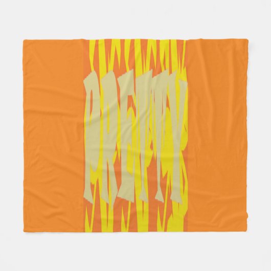 温かわいらし色淡い色の白熱［赤熱］光を放つレモン フリースブランケット (正面(横))