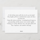 温もりと愛に包まれて：クリスマスの願い シーズンカード (裏面)