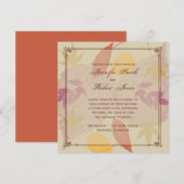 温もりのある秋の落ち葉のウェディング・招待状 招待状 (正面/裏面)