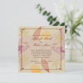 温もりのある秋の落ち葉のウェディング・招待状 招待状 (スタンド正面)