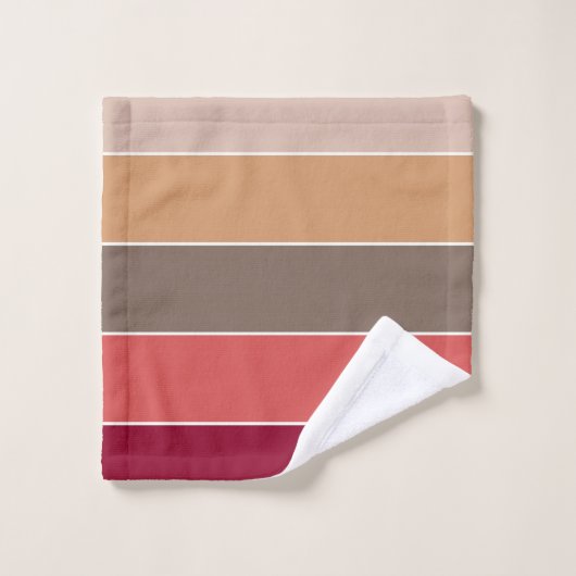 温エレガントスタイリッシュかい秋の色のストライプ バスタオルセット (ウォッシュタオル)