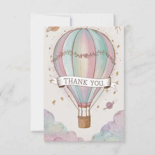 温エレガント気球を希望 サンキューカード (正面)