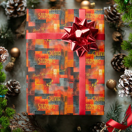 温カスタムかい音色でインスパイアの都市ギフトラップ ラッピングペーパー