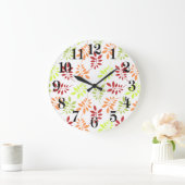 温カラフルい音色の紅葉 ラージ壁時計 (ホーム)