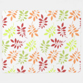 温カラフルかいトーンの紅葉 フリースブランケット (正面(横))