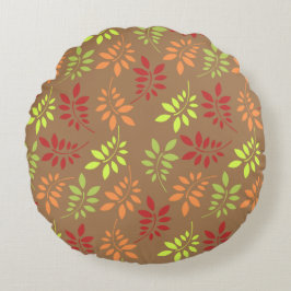 温カラフルかいトーンの紅葉 ラウンドクッション