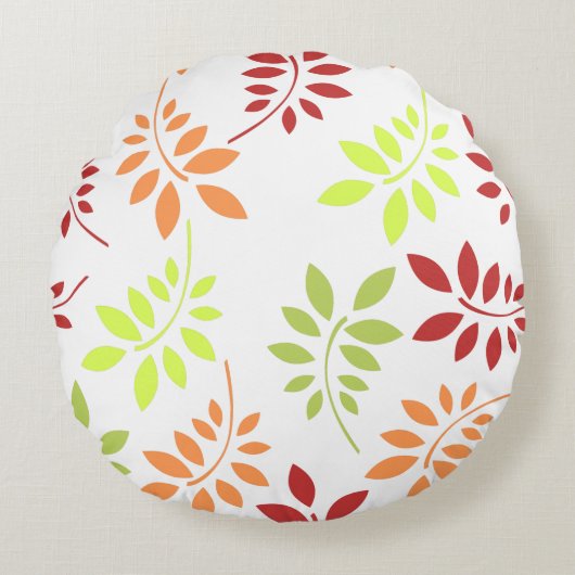 温カラフルかいトーンの紅葉 ラウンドクッション (正面)