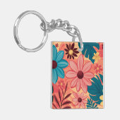 温カラフルかいトーンの背景にフローラのブリス キーホルダー (正面左)