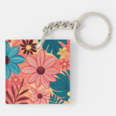 温カラフルかいトーンの背景にフローラのブリス キーホルダー (裏面)