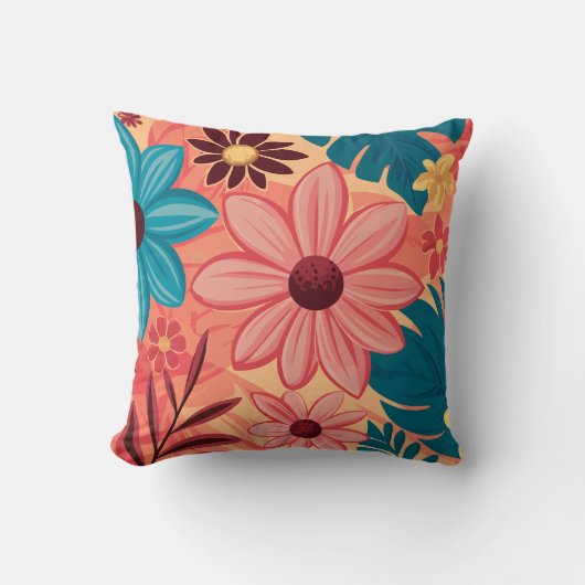 温カラフルかいトーンの背景にフローラのブリス クッション (正面)