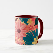 温カラフルかいトーンの背景にフローラのブリス マグカップ (正面右)