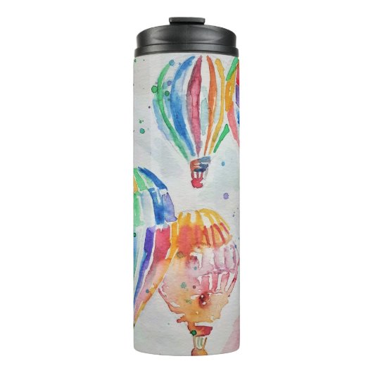 温カラフル気球の水の色絵画 タンブラー (正面)