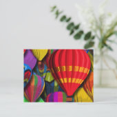 温カラフル気球はがき ポストカード (スタンド正面)