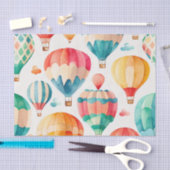 温カラフル気球水彩アート 薄葉紙 (クラフト)