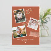 温モダンかい家族の写真かわいいスタンプ シーズンカード (スタンド正面)