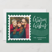 温モダンかい願い家族の写真切手 シーズンカード (正面)