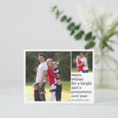 温モダンかい願い新年の幸せカスタム写真 シーズンポストカード (スタンド正面)
