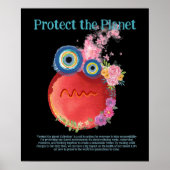 温保護暖化地球救画画 ポスター (正面)