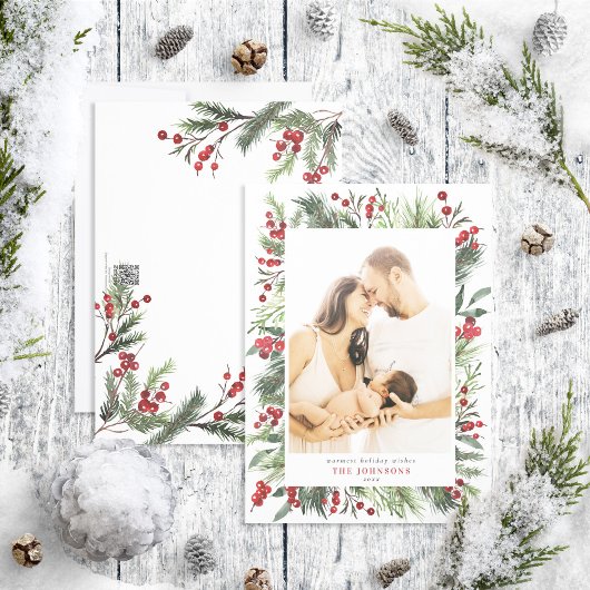 温冬パインベリーナチュラルボタニカルフォトホー シーズンカード