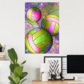 温厚な女子バレーボール ポスター (ホームオフィス)