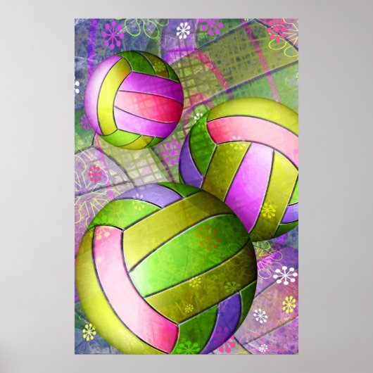 温厚な女子バレーボール ポスター (正面)