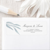 温和な植物 |の結婚差出人住所ラベル ラベル (インサイチュ)