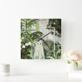 温室に幽霊が… スクエア壁時計 (ホーム)