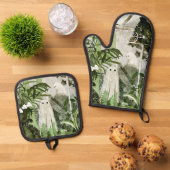 温室に幽霊が… 鍋つかみ&鍋敷きセット (トップダウン)