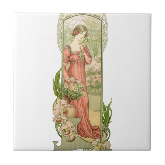 温室の女性 タイル (正面)