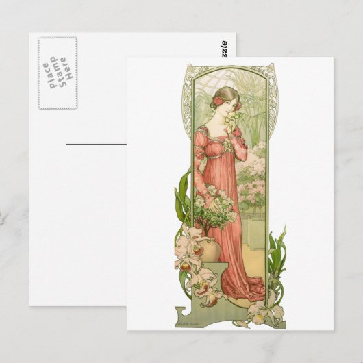 温室の女性 ポストカード (正面/裏面)