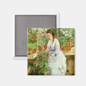 温室の若い女性 マグネット (正面/裏面)