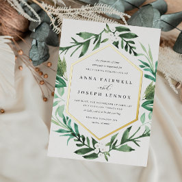温室フレーム |水彩植物学 箔招待状