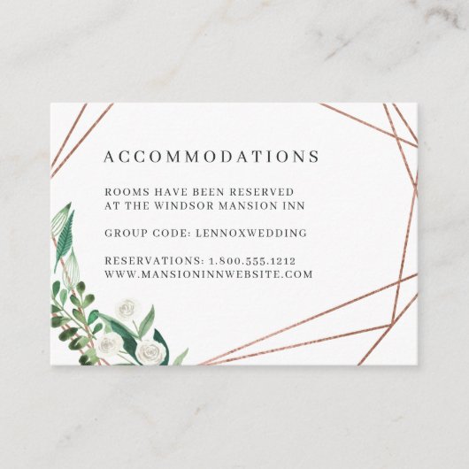 温室 |の結婚ホテルの宿泊 エンクロージャーカード (正面)