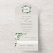 温室 エレガント|水結婚色 オールインワン招待状 (内側)