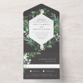 温室 エレガント|水結婚色 オールインワン招待状 (内側)