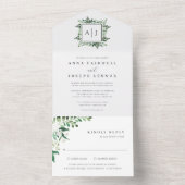 温室 エレガント|水結婚色 オールインワン招待状 (内側)