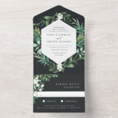 温室 エレガント|水結婚色 オールインワン招待状 (内側)