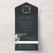 温室 エレガント|水結婚色 オールインワン招待状 (内側)