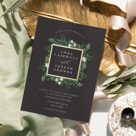 温室 エレガント|水結婚色 箔招待状