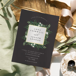 温室 エレガント|水結婚色 箔招待状