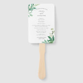 温室 |水彩植物学結婚式 プログラム ハンドファン (正面)