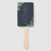 温室 |水彩植物学結婚式 プログラム ハンドファン (正面)