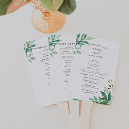 温室 |水彩植物学結婚式 プログラム ハンドファン